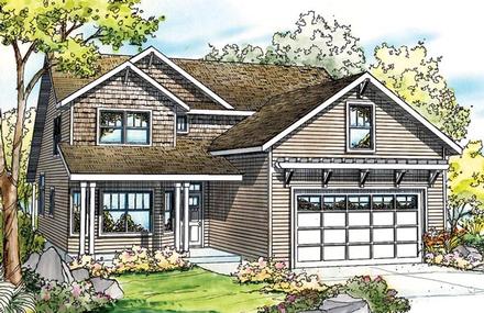 Cape Cod Cottage Country Craftsman Elevation of Plan 59794