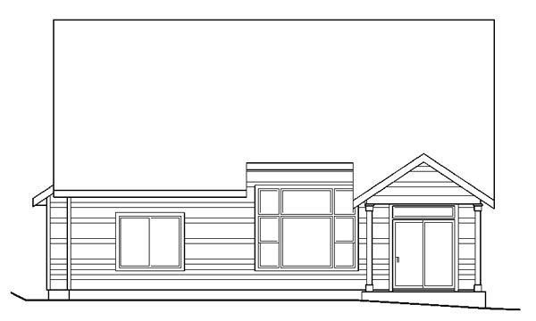 Cape Cod Cottage Country Craftsman Rear Elevation of Plan 59794