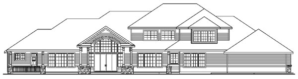 European Southern Traditional Rear Elevation of Plan 59795