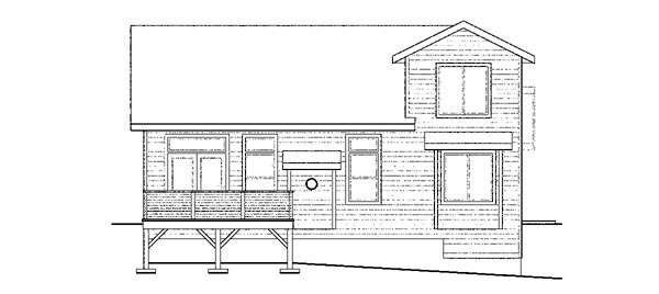 Contemporary Cottage Craftsman European Ranch Rear Elevation of Plan 59796