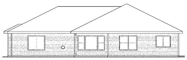 Contemporary Country Ranch Rear Elevation of Plan 59798