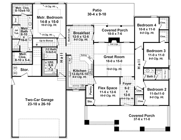 Cottage Country Craftsman Southern Level One of Plan 59928