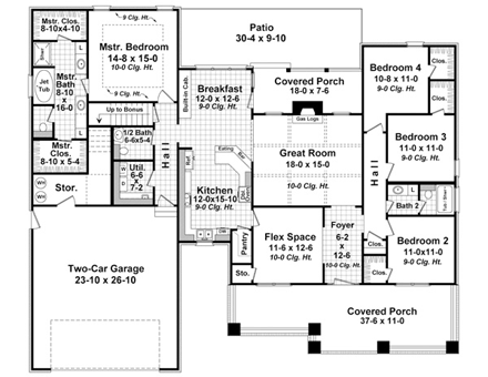 House Plan 59928 First Level Plan