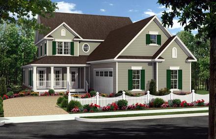 Country Farmhouse Traditional Elevation of Plan 59929