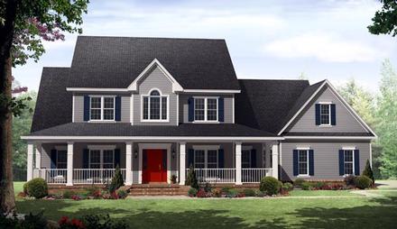 Country Farmhouse Elevation of Plan 59930