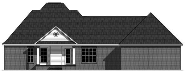 Acadian Country Farmhouse Southern Traditional Rear Elevation of Plan 59932