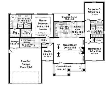 House Plan 59933 First Level Plan