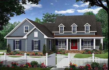 Country Farmhouse Southern Traditional Elevation of Plan 59934
