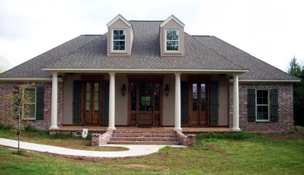 Acadian, Country, European, French Country Plan with 1641 Sq. Ft., 3 Bedrooms, 2 Bathrooms, 2 Car Garage Picture 8