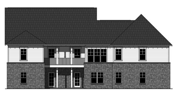 Cottage Country Craftsman Rear Elevation of Plan 59939