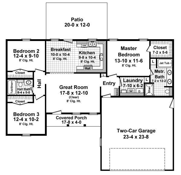 Country Ranch Traditional Level One of Plan 59940