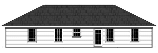 Country Ranch Traditional Rear Elevation of Plan 59940