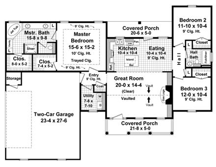 House Plan 59941 First Level Plan