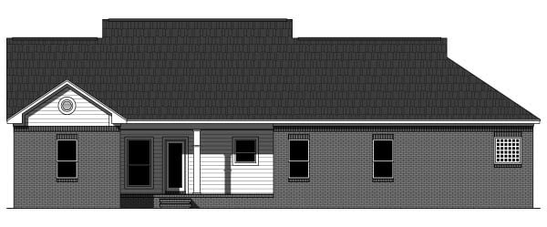 Country European Ranch Traditional Rear Elevation of Plan 59941