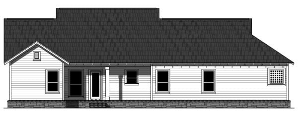 Bungalow Craftsman Rear Elevation of Plan 59942