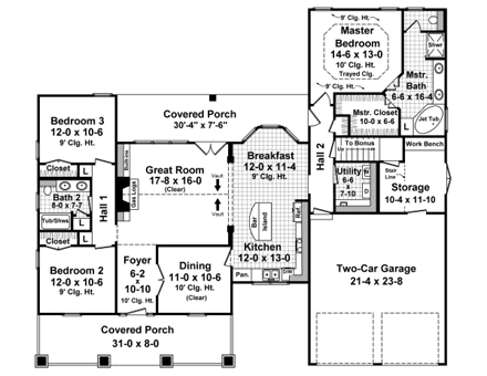 House Plan 59943 First Level Plan