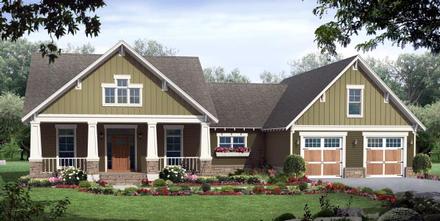 Country Craftsman Ranch Elevation of Plan 59943