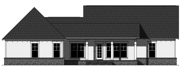 Cottage Country Craftsman Rear Elevation of Plan 59944