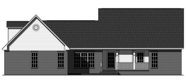 Country Craftsman Traditional Rear Elevation of Plan 59945