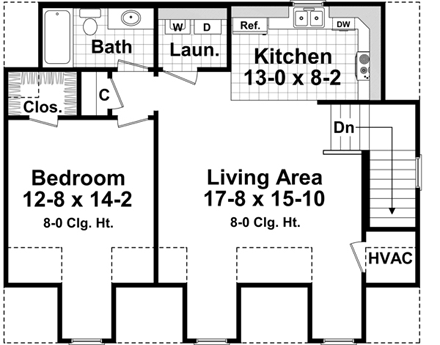 Garage Plan 59949 - 2 Car Garage Apartment Second Level Plan
