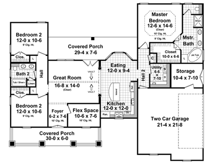 House Plan 59950 First Level Plan