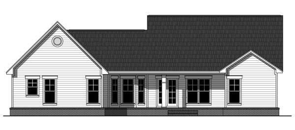 Country Craftsman Traditional Rear Elevation of Plan 59950