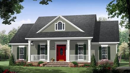 Colonial Country Traditional Elevation of Plan 59952