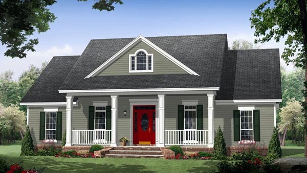 Colonial, Country, Traditional Plan with 1870 Sq. Ft., 3 Bedrooms, 3 Bathrooms Elevation