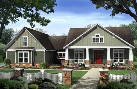 Cottage Country Craftsman Elevation of Plan 59954