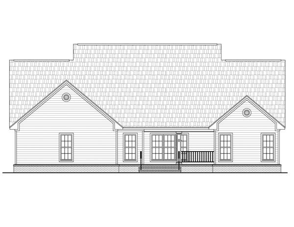 Country Farmhouse Traditional Rear Elevation of Plan 59955