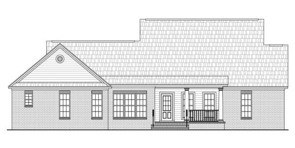 Country Farmhouse Traditional Rear Elevation of Plan 59958