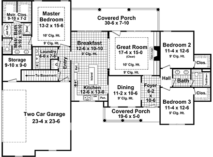 House Plan 59959 First Level Plan