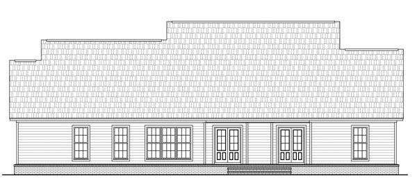 Country Ranch Traditional Rear Elevation of Plan 59962