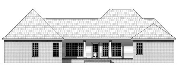 Country European Traditional Rear Elevation of Plan 59963