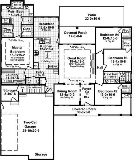 House Plan 59964 First Level Plan