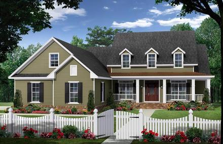 Cape Cod Country Farmhouse Traditional Elevation of Plan 59964