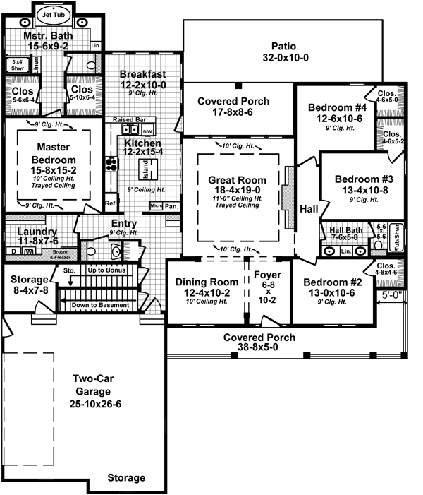 Cape Cod Country Farmhouse Traditional Level One of Plan 59965