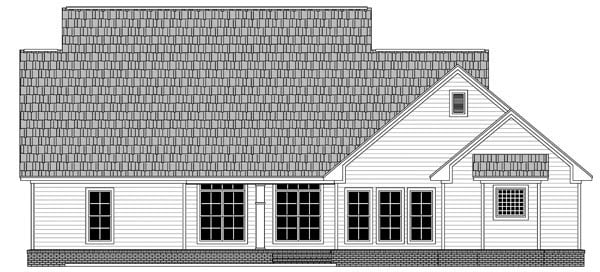 Country Farmhouse Traditional Rear Elevation of Plan 59967