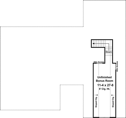 House Plan 59970 Second Level Plan