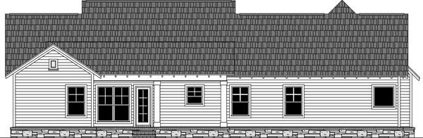 Cottage Country Craftsman Rear Elevation of Plan 59974