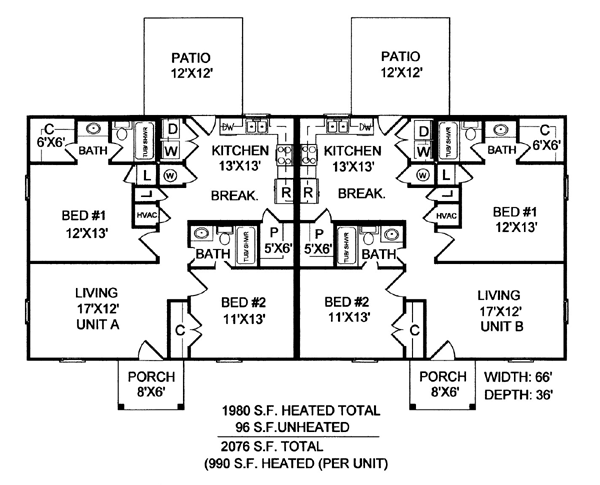 Country Ranch Southern Level One of Plan 59975