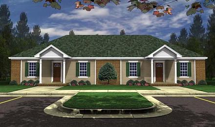 Country Ranch Southern Elevation of Plan 59975
