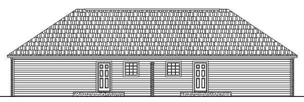 Country Ranch Southern Rear Elevation of Plan 59975