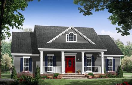 Colonial Country Ranch Traditional Elevation of Plan 59976