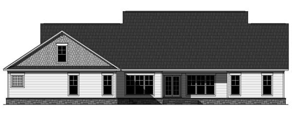 Cottage Country Craftsman French Country Rear Elevation of Plan 59978