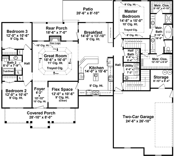 Country European Traditional Level One of Plan 59982