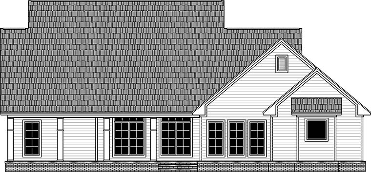 Country Farmhouse Traditional Rear Elevation of Plan 59983
