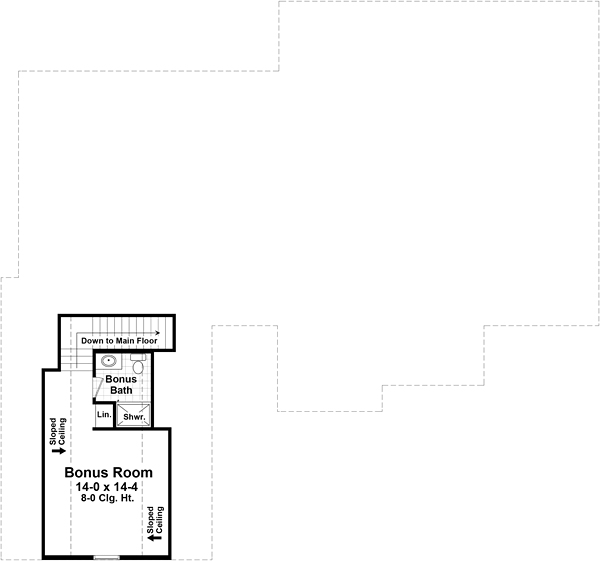 Cottage Craftsman Traditional Level Two of Plan 59989