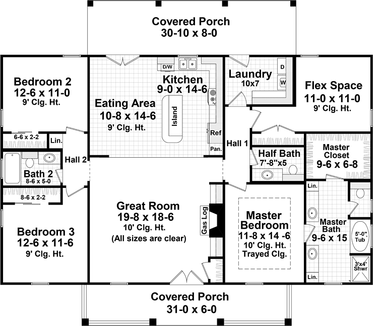 Acadian, Cottage, Country, European, French Country, Ranch, Southern House Plan 59994 with 3 Beds, 3 Baths Level One
