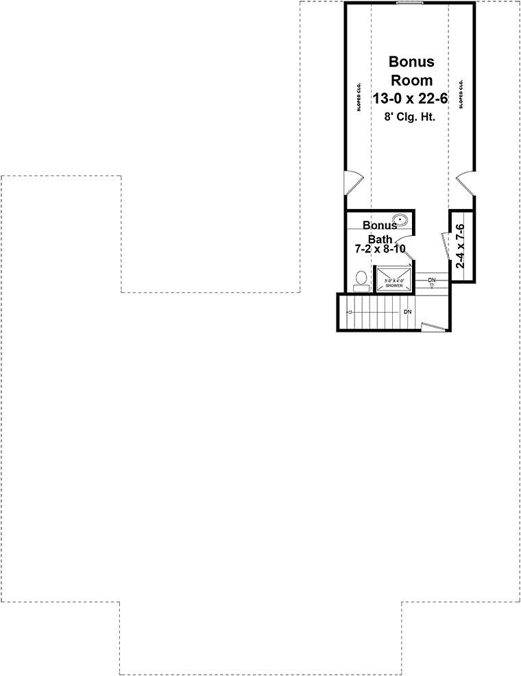 Country Farmhouse Ranch Southern Level Two of Plan 59996